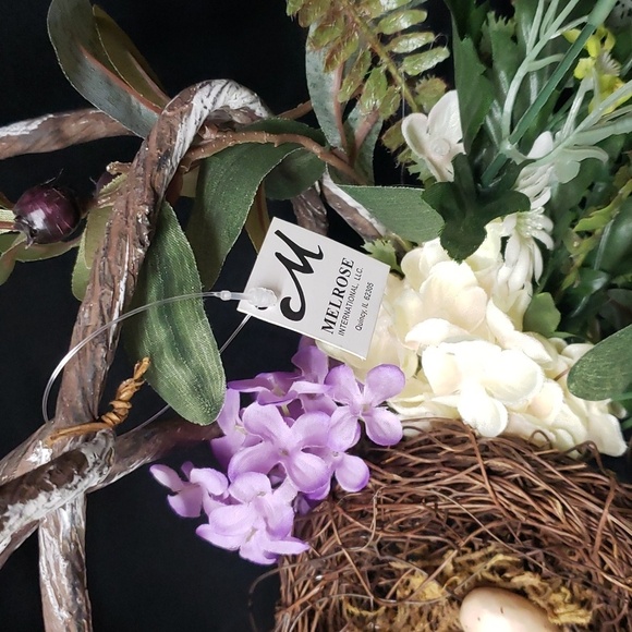 Melrose International NWT Woven Twig with Florals and Nest Door/Wall Han… - Picture 6 of 6